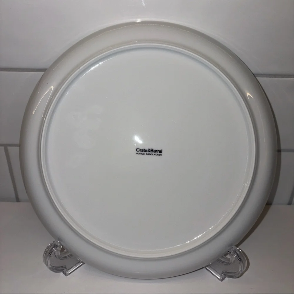 Crate and Barrel Blue & White Salad Dessert Plate Monno Bangladesh 8.5”